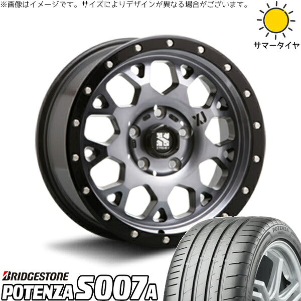 ブリヂストン ポテンザ S007A 245/35R20 ＋ エクストリームJ XJ04 グロスブラックミルド/スモーク 20インチ 8.5J +35 5H114.3P サマー・ホイール4本セット。1枚目。