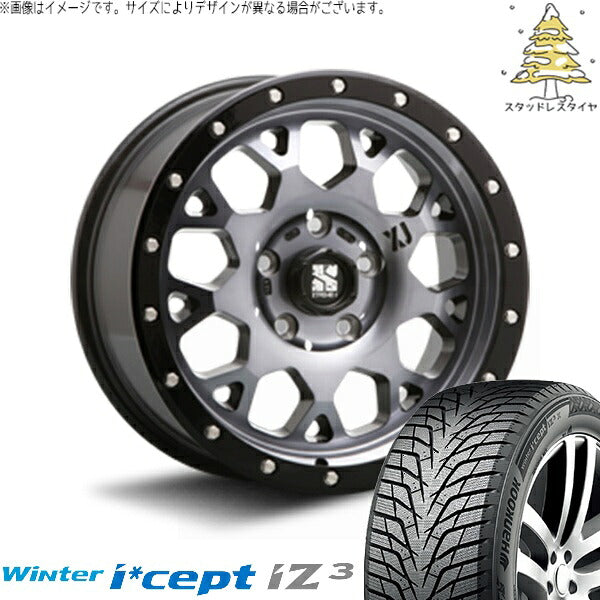 ハンコック ウィンターアイセプト IZ3 W636 205/65R16 ＋ エクストリームJ XJ04 グロスブラックミルド/スモーク 16インチ 7J +35 5H114.3P スタッドレス・ホイール4本セット。1枚目。