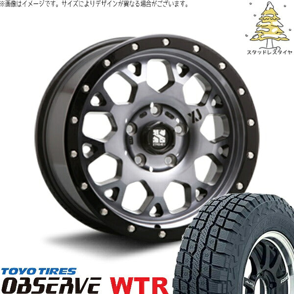 トーヨータイヤ オブザーブ W/T-R 225/70R16 ＋ エクストリームJ XJ04 グロスブラックミルド/スモーク 16インチ 7J +35 5H114.3P スタッドレス・ホイール4本セット。1枚目。