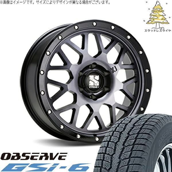 トーヨータイヤ オブザーブ Gsi-6 (OBSERVE Gsi-6) 265/70R16 ＋ エクストリームJ XJ04 グロスブラックミルド/スモーク 16インチ 8J +18 6H139.7P スタッドレス・ホイール4本セット。1枚目。