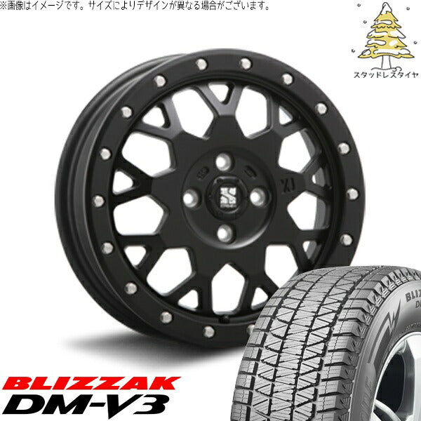 ブリヂストン ブリザック DM-V3 (BLIZZAK DM-V3) 215/70R16 ＋ エクストリームJ XJ04 サテンブラック 16インチ 6.5J +38 4H100P スタッドレス・ホイール4本セット。1枚目。