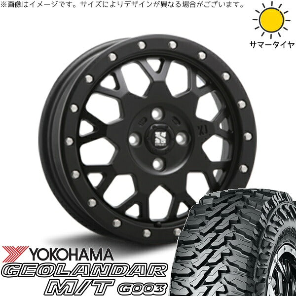 ヨコハマタイヤ ジオランダー M/T G003 215/70R16 ＋ エクストリームJ XJ04 サテンブラック 16インチ 6.5J +38 4H100P サマー・ホイール4本セット。1枚目。