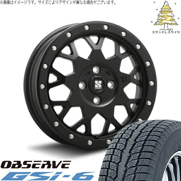 トーヨータイヤ オブザーブ Gsi-6 (OBSERVE Gsi-6) 215/70R16 ＋ エクストリームJ XJ04 サテンブラック 16インチ 6.5J +38 4H100P スタッドレス・ホイール4本セット。1枚目。