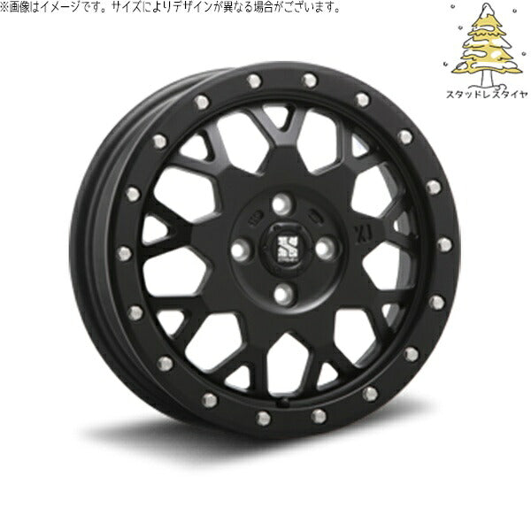 輸入スタッドレスタイヤ（銘柄指定不可） 165/50R15 ＋ エクストリームJ XJ04 サテンブラック 15インチ 4.5J +43 4H100P ホイール4本セット。1枚目。