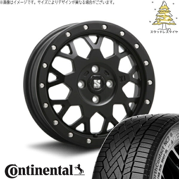 コンチネンタル ノースコンタクト セブン (NorthContact7) 175/65R15 ＋ エクストリームJ XJ04 サテンブラック 15インチ 4.5J +43 4H100P スタッドレス・ホイール4本セット。1枚目。