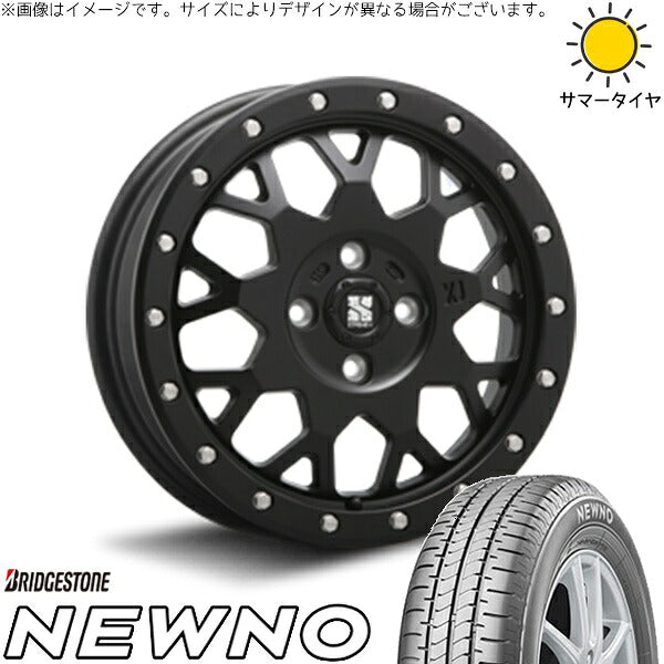 ブリヂストン ニューノ 195/45R16 ＋ エクストリームJ XJ04 サテンブラック 16インチ 6.5J +38 4H100P サマー・ホイール4本セット。1枚目。