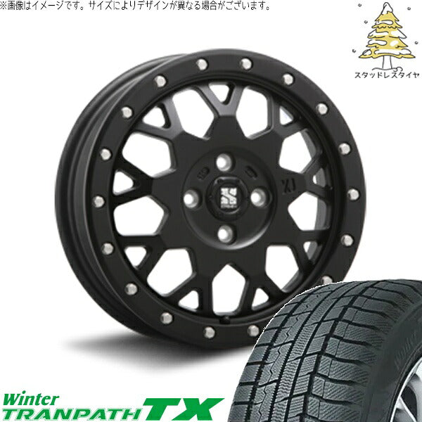 トーヨータイヤ ウィンタートランパス TX (WinterTRANPATH TX) 215/70R16 ＋ エクストリームJ XJ04 サテンブラック 16インチ 6.5J +38 4H100P スタッドレス・ホイール4本セット。1枚目。