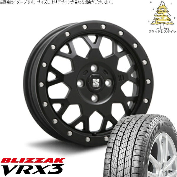 ブリヂストン ブリザック VRX3 (BLIZZAK VRX3) 175/65R15 ＋ エクストリームJ XJ04 サテンブラック 15インチ 4.5J +43 4H100P スタッドレス・ホイール4本セット。1枚目。