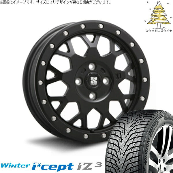 ハンコック ウィンターアイセプト IZ3 W636 (Winter i*cept iZ3 W636) 215/65R16 ＋ エクストリームJ XJ04 サテンブラック 16インチ 6.5J +38 4H100P スタッドレス・ホイール4本セット。1枚目。