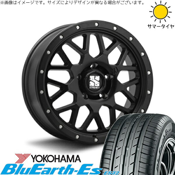 ヨコハマタイヤ ブルーアース ES32 205/65R16 ＋ エクストリームJ XJ04 サテンブラック 16インチ 7J +35 5H114.3P サマー・ホイール4本セット。1枚目。