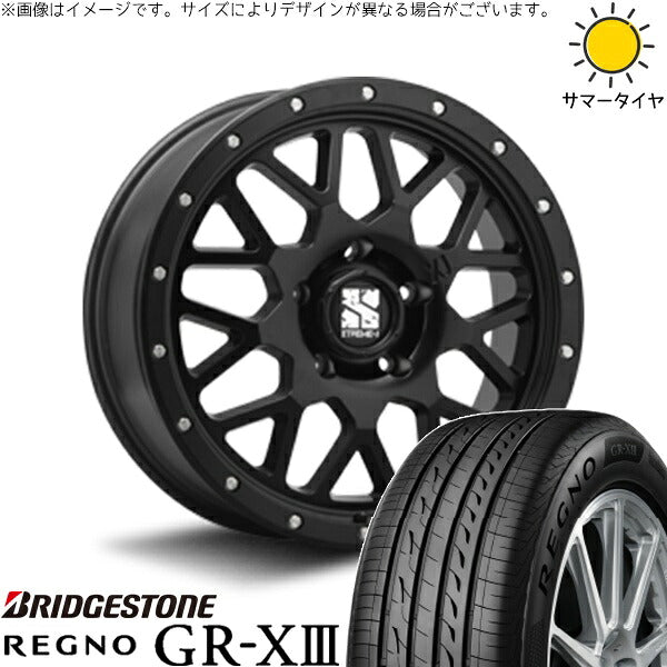 ブリヂストン レグノ GR-X3 RV 215/65R16 ＋ エクストリームJ XJ04 サテンブラック 16インチ 7J +35 5H114.3P サマー・ホイール4本セット。1枚目。