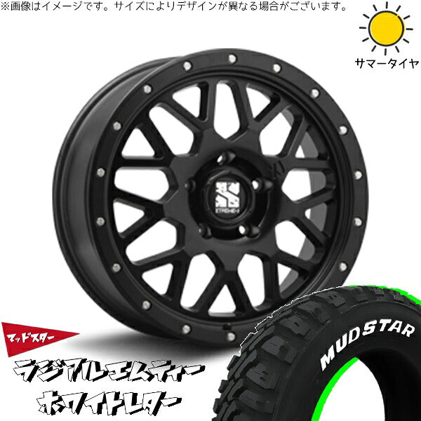 マッドスター ラジアル M/T (RADIAL M/T) 215/65R16 ＋ エクストリームJ XJ04 サテンブラック 16インチ 7J +35 5H114.3P サマー・ホイール4本セット。1枚目。