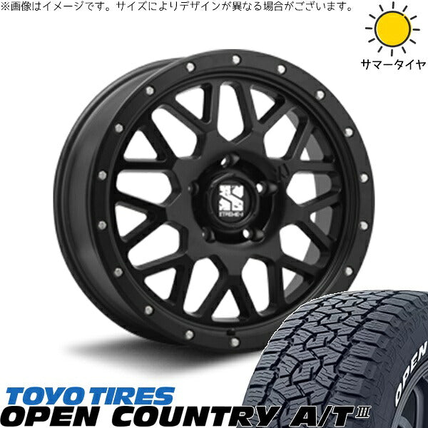 トーヨータイヤ オープンカントリー A/T3 215/70R16 ＋ エクストリームJ XJ04 サテンブラック 16インチ 7J +35 5H114.3P サマー・ホイール4本セット。1枚目。