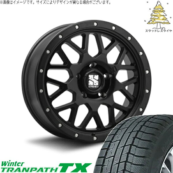 トーヨータイヤ ウィンタートランパス TX (WinterTRANPATH TX) 215/60R16 ＋ エクストリームJ XJ04 サテンブラック 16インチ 7.0J +35 5H114.3P スタッドレス・ホイール4本セット。1枚目。