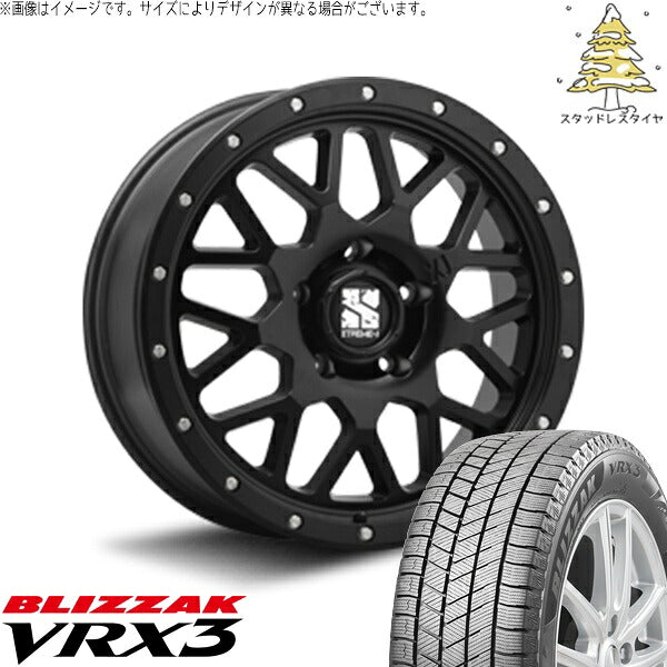 ブリヂストン ブリザック VRX3 (BLIZZAK VRX3) 215/55R17 ＋ エクストリームJ XJ04 サテンブラック 17インチ 7.0J +42 5H114.3P スタッドレス・ホイール4本セット。1枚目。
