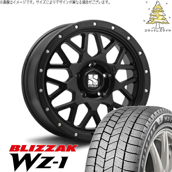 ブリヂストン ブリザック WZ-1 (BLIZZAK WZ-1) 255/45R20 ＋ エクストリームJ XJ04 サテンブラック 20インチ 8.5J +35 5H114.3P スタッドレス・ホイール4本セット。1枚目。