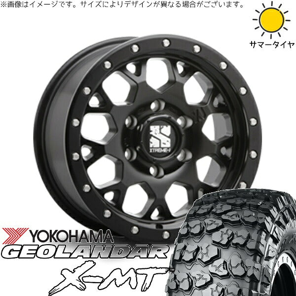 ヨコハマタイヤ ジオランダー M/T G003 7.00R16 ＋ エクストリームJ XJ04 サテンブラック 16インチ 5.5J +22 5H139.7P サマー・ホイール4本セット。1枚目。