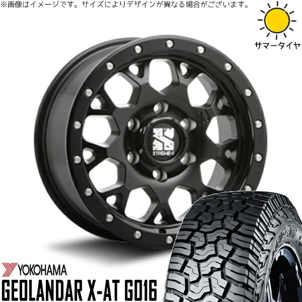 ヨコハマタイヤ ジオランダー X-AT G016 215/70R16 ＋ エクストリームJ XJ04 サテンブラック 16インチ 5.5J +22 5H139.7P サマー・ホイール4本セット。1枚目。