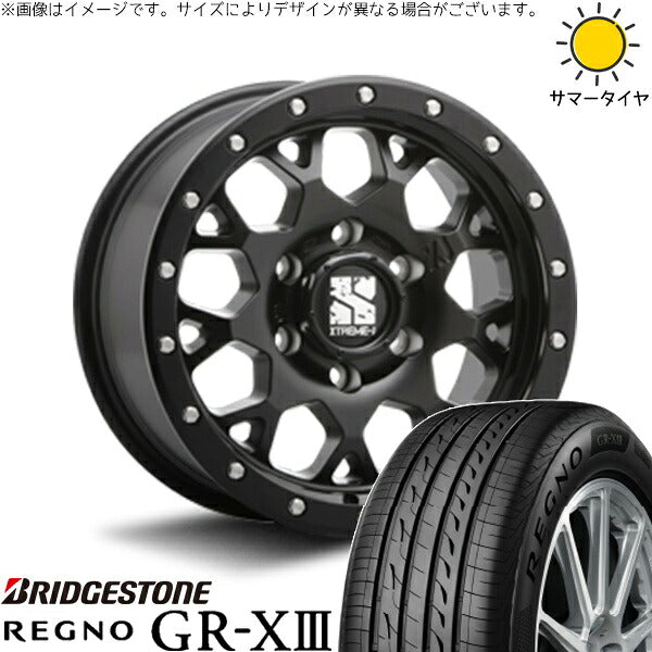 ブリヂストン レグノ GR-X3 RV 215/65R16 ＋ エクストリームJ XJ04 サテンブラック 16インチ 6.5J +38 6H139.7P サマー・ホイール4本セット。1枚目。
