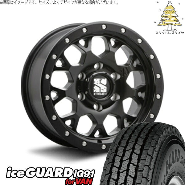 ヨコハマタイヤ アイスガード91 IG91 225/70R16 ＋ エクストリームJ XJ04 サテンブラック 16インチ 5.5J +22 5H139.7P スタッドレス・ホイール4本セット。1枚目。