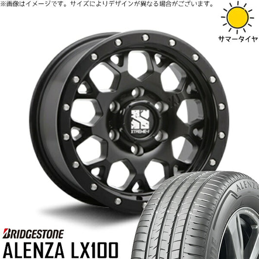 ブリヂストン アレンザ LX100 (ALENZA LX100) 215/70R16 ＋ エクストリームJ XJ04 サテンブラック 16インチ 5.5J +22 5H139.7P サマー・ホイール4本セット。1枚目。