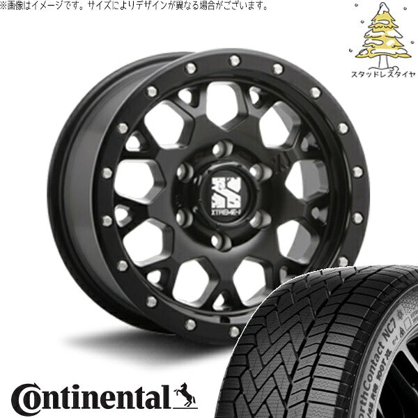 コンチネンタル ノースコンタクト セブン (NorthContact7) 215/65R16 ＋ エクストリームJ XJ04 サテンブラック 16インチ 6.5J +38 6H139.7P スタッドレス・ホイール4本セット。1枚目。