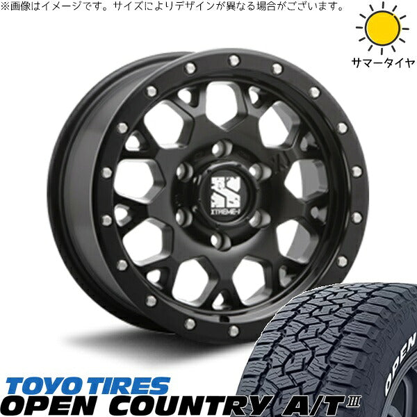 トーヨータイヤ オープンカントリー A/T3 215/70R16 ＋ エクストリームJ XJ04 サテンブラック 16インチ 5.5J +22 5H139.7P サマー・ホイール4本セット。1枚目。