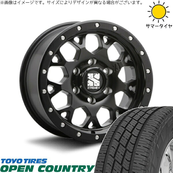 トーヨータイヤ オープンカントリー H/T2 215/70R16 ＋ エクストリームJ XJ04 サテンブラック 16インチ 5.5J +22 5H139.7P サマー・ホイール4本セット。1枚目。