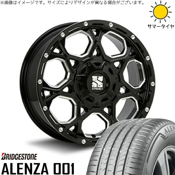 ブリヂストン アレンザ001 (ALENZA001) 225/60R17 ＋ エクストリームJ XJ06 グロスブラックミルド 17インチ 7J +42 5H114.3P サマー・ホイール4本セット。1枚目。