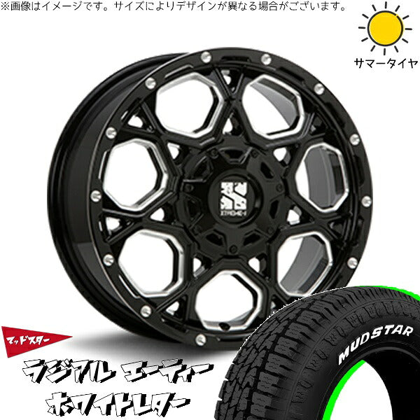 マッドスター ラジアル A/T (RADIAL A/T) 215/65R16 ＋ エクストリームJ XJ06 グロスブラックミルド 16インチ 7J +42 5H100P サマー・ホイール4本セット。1枚目。