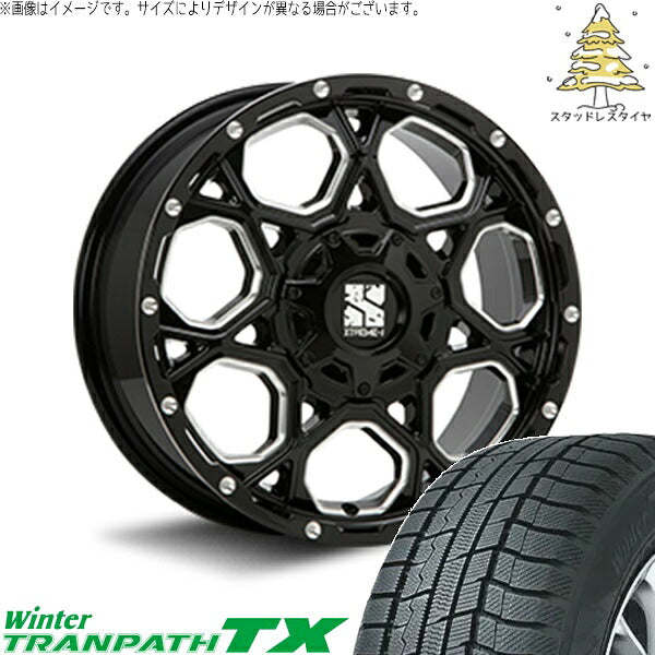 トーヨータイヤ ウィンタートランパス TX (WinterTRANPATH TX) 205/60R16 ＋ エクストリームJ XJ06 グロスブラックミルド 16インチ 7.0J +42 5H114.3P スタッドレス・ホイール4本セット。1枚目。