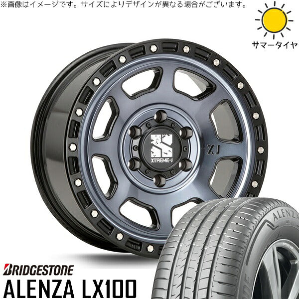 ブリヂストン アレンザ LX100 215/70R16 ＋ エクストリームJ XJ07 グロスブラックミルド/インディゴ 16インチ 6.5J +38 6H139.7P サマー・ホイール4本セット。1枚目。
