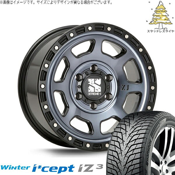 ハンコック ウィンターアイセプト IZ3 W636 215/65R16 ＋ エクストリームJ XJ07 グロスブラックミルド/インディゴ 16インチ 6.5J +38 6H139.7P スタッドレス・ホイール4本セット。1枚目。