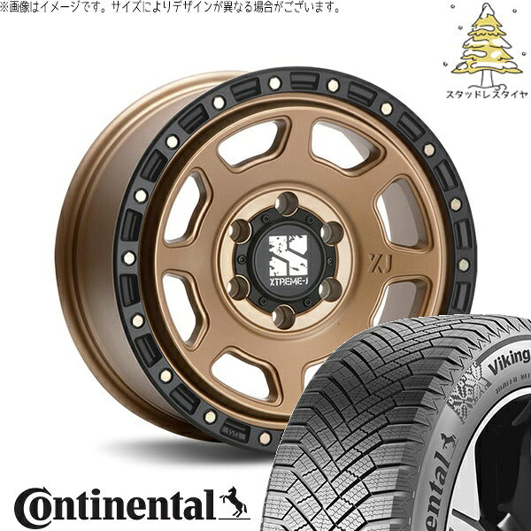 コンチネンタル バイキングコンタクト8 265/70R17 ＋ エクストリームJ XJ07 マットブロンズ/ブラックリム 17インチ 8J +20 6H139.7P スタッドレス・ホイール4本セット。1枚目。