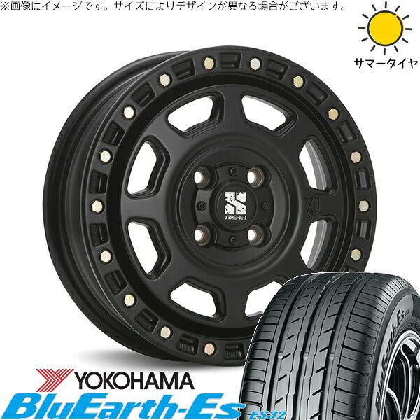 ヨコハマタイヤ ブルーアース ES32 185/70R14 ＋ エクストリームJ XJ07 サテンブラック 14インチ 5J +42 4H114.3P サマー・ホイール4本セット。1枚目。