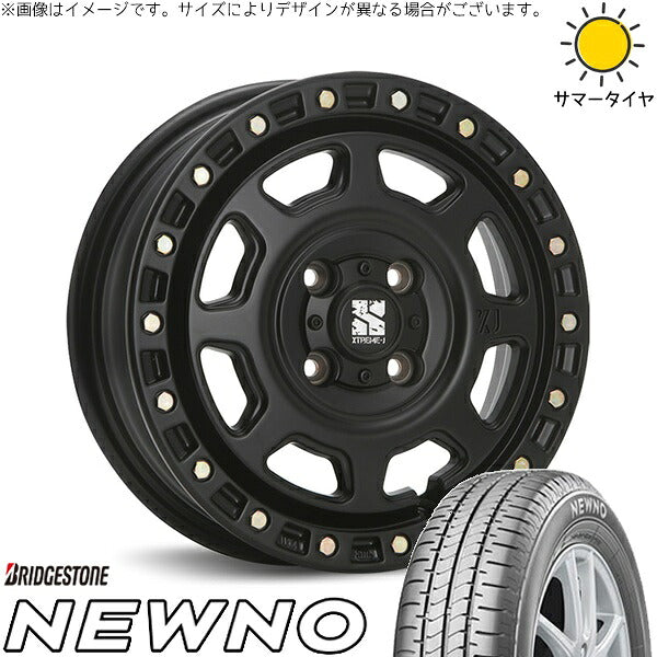 ブリヂストン ニューノ 165/50R15 ＋ エクストリームJ XJ07 サテンブラック 15インチ 4.5J +43 4H100P サマー・ホイール4本セット。1枚目。