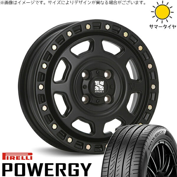 ピレリ パワジー 175/65R15 ＋ エクストリームJ XJ07 サテンブラック 15インチ 4.5J +43 4H100P サマー・ホイール4本セット。1枚目。