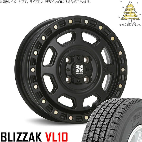 ブリヂストン ブリザック VL10 155/80R14 ＋ エクストリームJ XJ07 サテンブラック 14インチ 5J +30 4H100P スタッドレス・ホイール4本セット。1枚目。