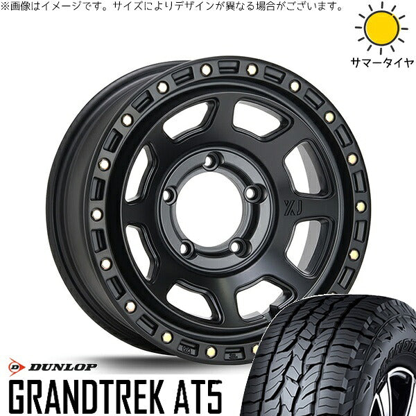 ダンロップ グラントレック AT5 215/70R16 ＋ エクストリームJ XJ07 サテンブラック 16インチ 6J -5 5H139.7P サマー・ホイール4本セット。1枚目。