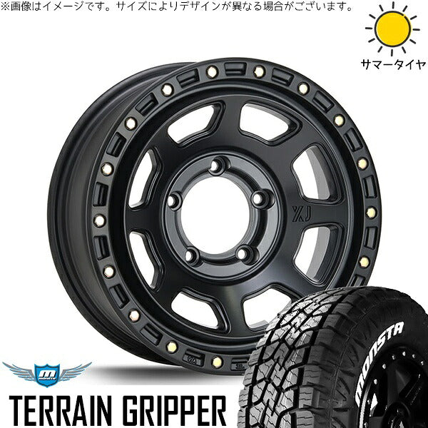 モンスタタイヤ テレーングリッパー (TERRAIN GRIPPER) 175/80R16 ＋ エクストリームJ XJ07 サテンブラック 16インチ 5.5J +20 5H139.7P サマー・ホイール4本セット。1枚目。