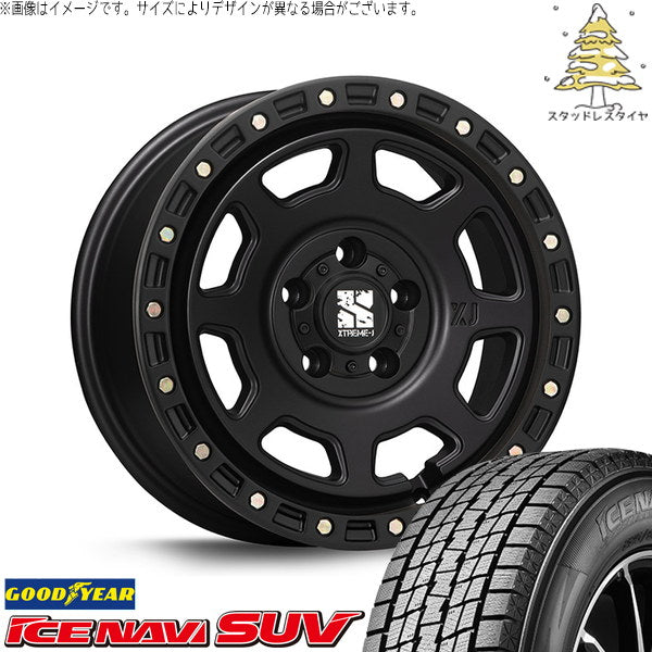 グッドイヤー アイスナビ SUV 215/70R16 ＋ エクストリームJ XJ07 サテンブラック 16インチ 6J -5 5H139.7P スタッドレス・ホイール4本セット。1枚目。