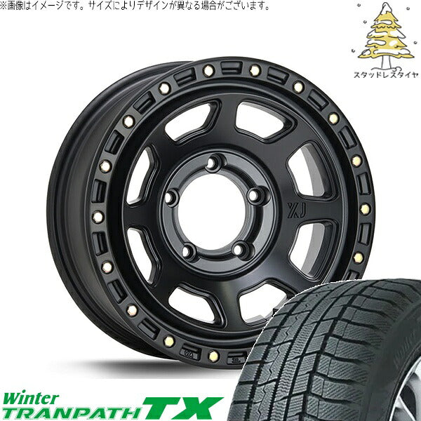 トーヨータイヤ ウィンタートランパス TX 215/70R16 ＋ エクストリームJ XJ07 サテンブラック 16インチ 5.5J +20 5H139.7P スタッドレス・ホイール4本セット。1枚目。