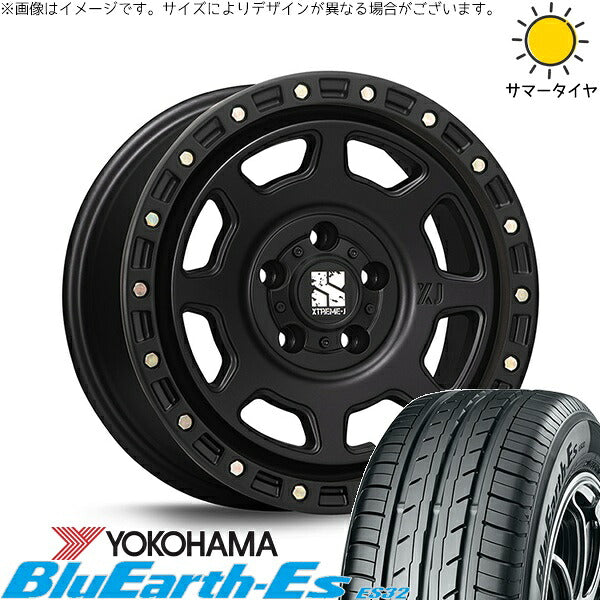 ヨコハマタイヤ ブルーアース ES32 195/65R16 ＋ エクストリームJ XJ07 サテンブラック 16インチ 7J +35 5H114.3P サマー・ホイール4本セット。1枚目。