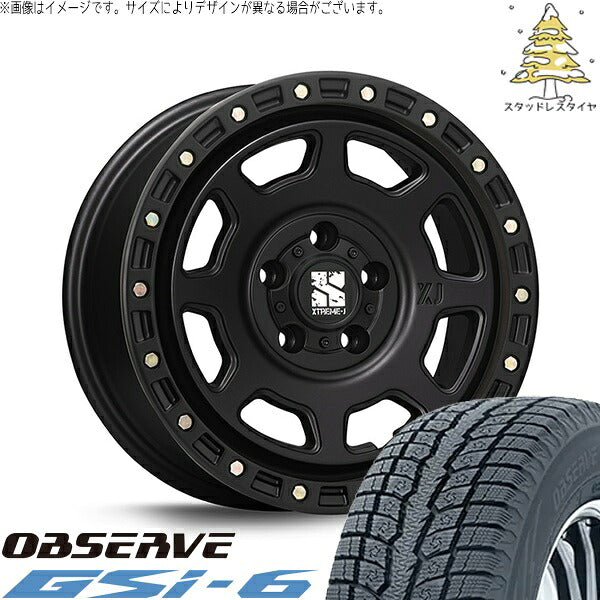 トーヨータイヤ オブザーブ Gsi-6 (OBSERVE Gsi-6) 175/80R16 ＋ エクストリームJ XJ07 サテンブラック 16インチ 7.0J +35 5H114.3P スタッドレス・ホイール4本セット。1枚目。