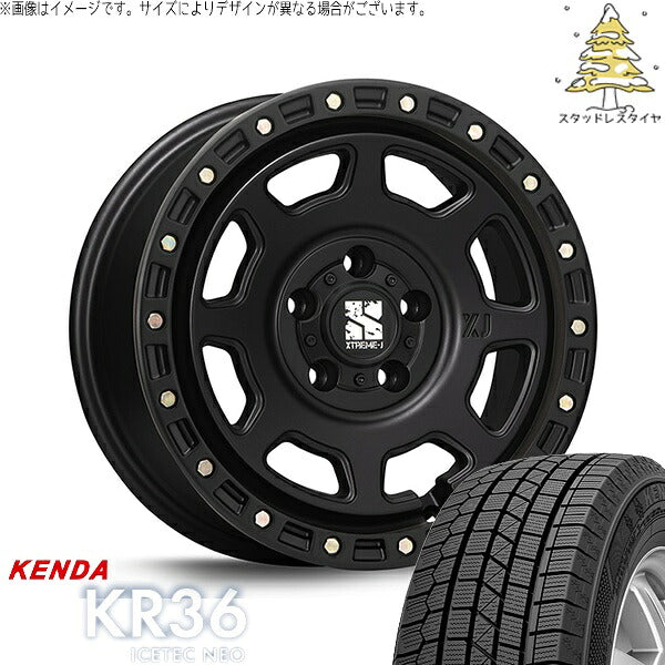 ケンダ アイステックネオ KR36 215/70R16 ＋ エクストリームJ XJ07 サテンブラック 16インチ 7J +35 5H114.3P スタッドレス・ホイール4本セット。1枚目。