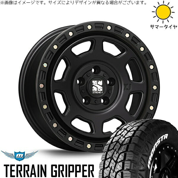 モンスタタイヤ テレーングリッパー (TERRAIN GRIPPER) 175/80R16 ＋ エクストリームJ XJ07 サテンブラック 16インチ 7J +35 5H114.3P サマー・ホイール4本セット。1枚目。