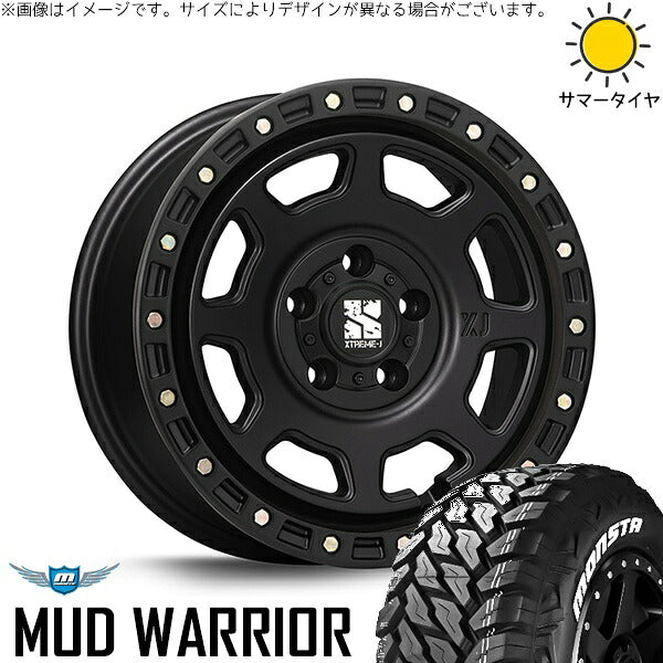 モンスタタイヤ マッドウォーリア 265/70R17 ＋ エクストリームJ XJ07 サテンブラック 17インチ 8J +38 5H127P サマー・ホイール4本セット。1枚目。