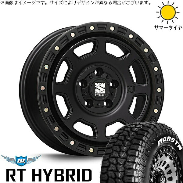 モンスタタイヤ RTハイブリッド (RT HYBRID) 215/65R16 ＋ エクストリームJ XJ07 サテンブラック 16インチ 7J +35 5H114.3P サマー・ホイール4本セット。1枚目。