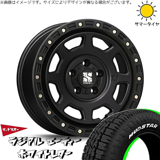 マッドスター ラジアル A/T (RADIAL A/T) 205/60R16 ＋ エクストリームJ XJ07 サテンブラック 16インチ 7J +35 5H114.3P サマー・ホイール4本セット。1枚目。