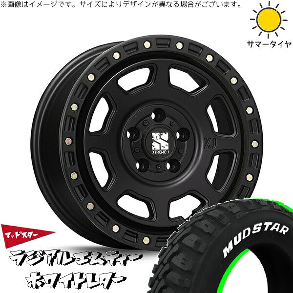 マッドスター ラジアル M/T (RADIAL M/T) 215/60R16 ＋ エクストリームJ XJ07 サテンブラック 16インチ 7J +35 5H114.3P サマー・ホイール4本セット。1枚目。